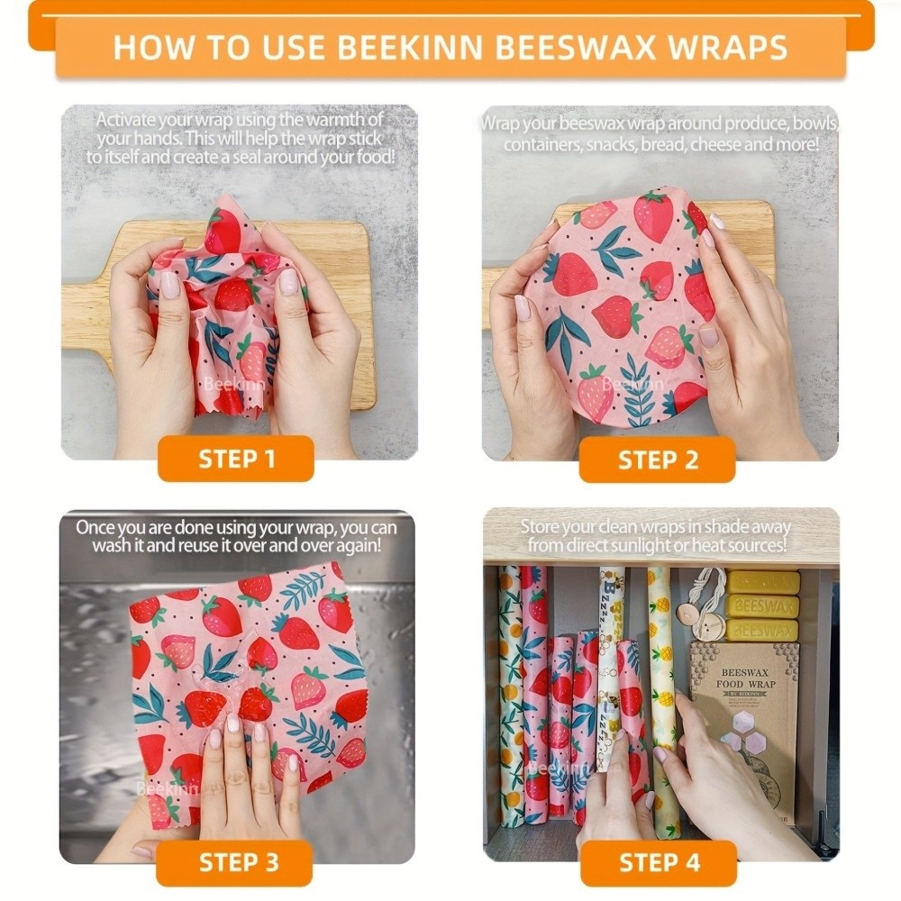 9 pezzi di pellicola alimentar - Beeswax Food Cover recensione e prezzo
